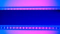 Blank undeveloped strip of film on blue background, illuminated by pink neon light in close up. 35mm film slide frame Royalty Free Stock Photo