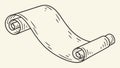 Blank Unfurled Paper Scroll or Parchment, vector design Generative AI Royalty Free Stock Photo