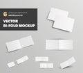 Blank universal A4 A5 bifold template, landscape orientation booklet, for design presentation