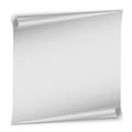 Blank unrolled white paper scroll