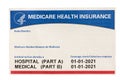 Blank USA medicare health insurance card isolated against white background Royalty Free Stock Photo