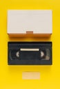 Blank used video casette tape, retro technology Royalty Free Stock Photo