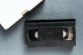 Blank used video casette tape, retro technology Royalty Free Stock Photo