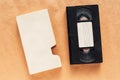 Blank used video casette tape, retro technology Royalty Free Stock Photo