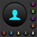 Blank user avatar dark push buttons with color icons