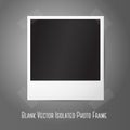 Blank vector instant photo frame, sticked to the