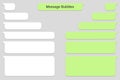 Blank vector message bubbles. Chat or messenger speech bubble. SMS text frame. Short message sending.