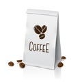 Blank vector realistic paper packaging coffee bag