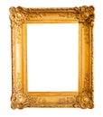 Blank vertical baroque carved golden picture frame