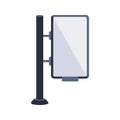 Blank vertical billboard standing on a pole displaying advertising information Royalty Free Stock Photo
