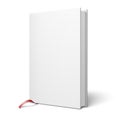 Blank vertical book with bookmark template.