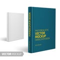 Blank vertical hardcover book with sample design.