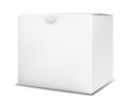 Blank vertical paper box on white background