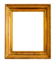 Blank vertical wide carved golden picture frame