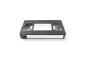 Blank video cassette tape mockup with white stickers, isolated Royalty Free Stock Photo
