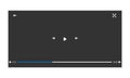 Blank video screen. Video player interface. Vector illustration