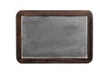 Blank vintage chalkboard with wooden frame, isolated on white Royalty Free Stock Photo