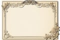 Blank vintage photo frame with floral patterns around the edges. Generative AI Royalty Free Stock Photo