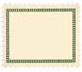 Blank Vintage Postage Stamp Green Vignette Macro