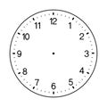 Blank wall clock face vector on white background Royalty Free Stock Photo