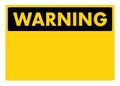 Blank warning sign. Caution yellow sign. Vector stock illustration. Royalty Free Stock Photo