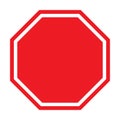 Blank warning sign red octagon with a white line for graphic design, logo, website, social media, mobile app, UI illustration Royalty Free Stock Photo