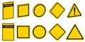 Blank warning signs. Vector yellow caution frames