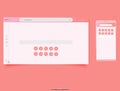 Blank web browser window and mobile app. Web UI Elements . Royalty Free Stock Photo