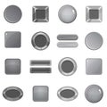 Blank web buttons icons set, monochrome style Royalty Free Stock Photo