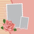 Blank wedding photo frame or postcard