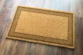 Blank Welcome Mat On Wood Floor Background Ready For Your Own Text Royalty Free Stock Photo