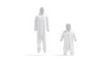 Blank white adult and kid plush jumpsuit mockup, looped rotation