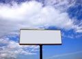 Blank white advertising billboard on blue sky Royalty Free Stock Photo