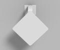 Blank White Advertising PVC shelf wobbler plastic shelf dangler for shopping centers. 3d render illustration. Royalty Free Stock Photo