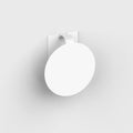 Blank white advertising PVC shelf Wobbler, plastic shelf dangler for shopping centres Royalty Free Stock Photo