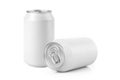 Blank white aluminium cans on a white background Royalty Free Stock Photo