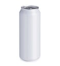 Blank white aluminum can isolated on white