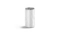 Blank white aluminum narrow 280 ml soda can with drops mockup,