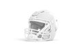 Blank white american football helmet mockup, half-turned view