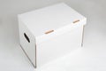 Blank white archive cardboard box