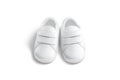 Blank white baby shoes pair mock up, front view