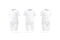 Blank white baby suit t-shirt, pants mockup, front side view Royalty Free Stock Photo