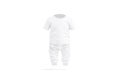 Blank white baby suit with t-shirt and pants mockup, isolated