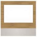 Blank white banner on brick wall. Royalty Free Stock Photo