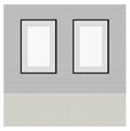 Blank white banner on grey wall. Royalty Free Stock Photo