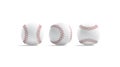 Blank white baseball ball with red seam mockup, front side Royalty Free Stock Photo