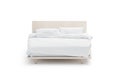 Blank white bed mockup, front view, isolated,