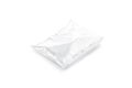 Blank white big die-cut full plastic bag mockup lying, isolated