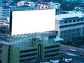 Blank white bilboard on blue sky