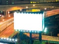Blank white bilboard on dark city Royalty Free Stock Photo